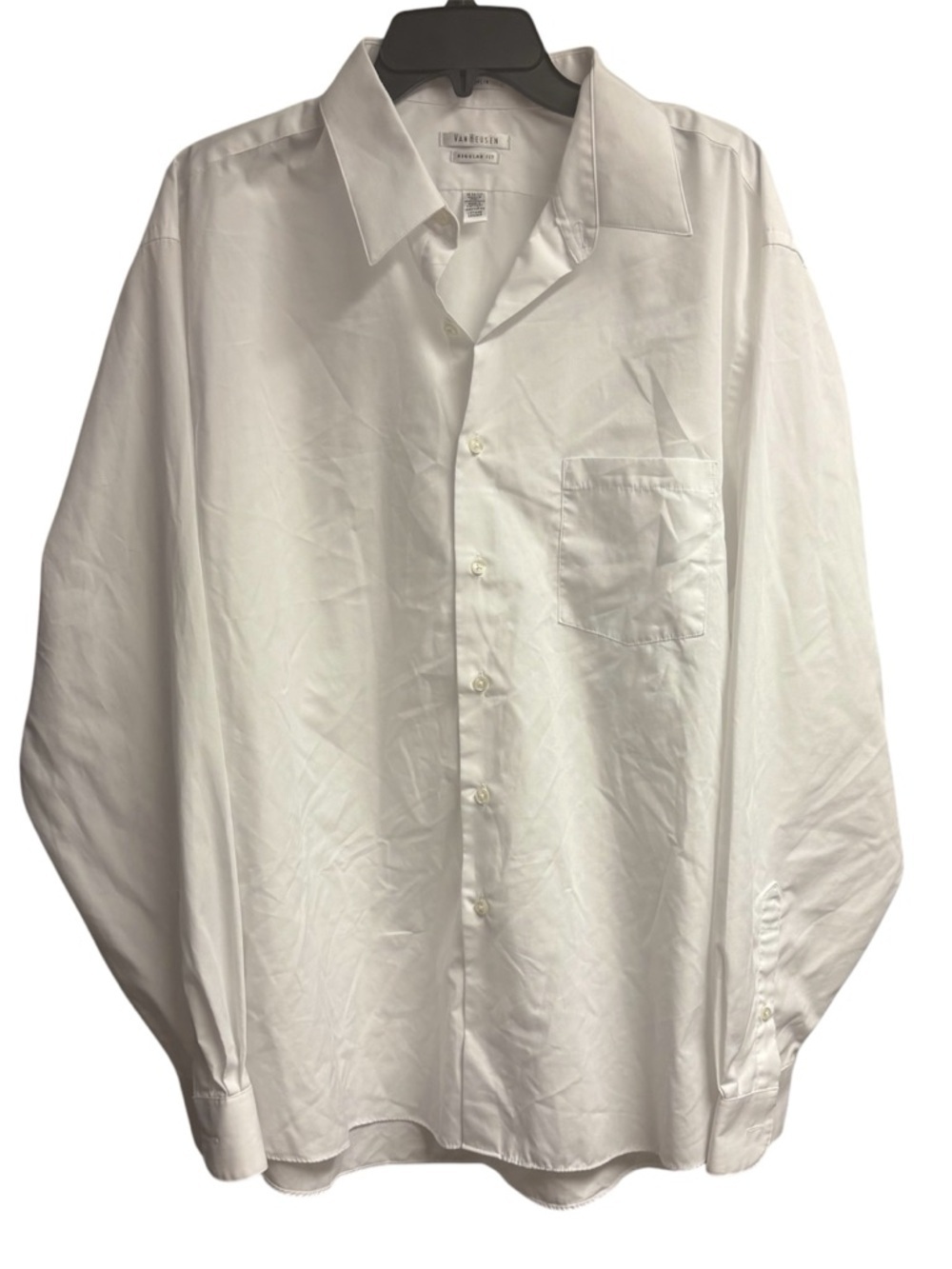 Van Heusen Men’s White Button-Up Long Sleeve Dress Shirt Size 18